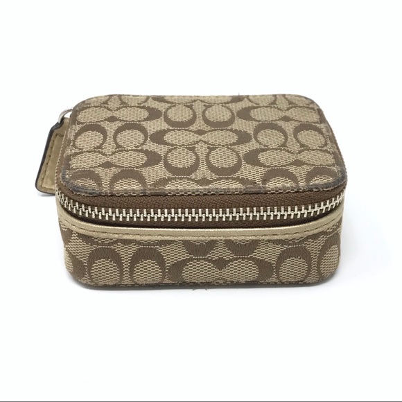 Coach Accessories - Coach Mini Signature Triple Pill Case Box Brown